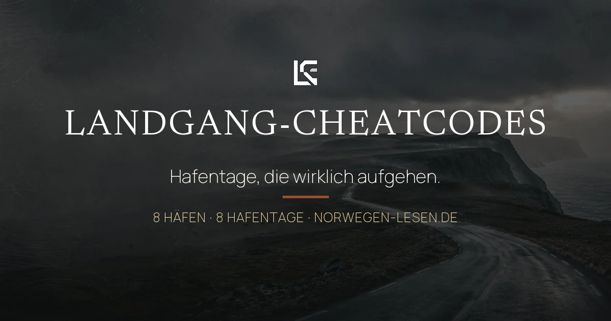 Norwegen-Kreuzfahrt-Hafentage als visuelle Collage mit Küste, Route und Landgang-Stimmung.