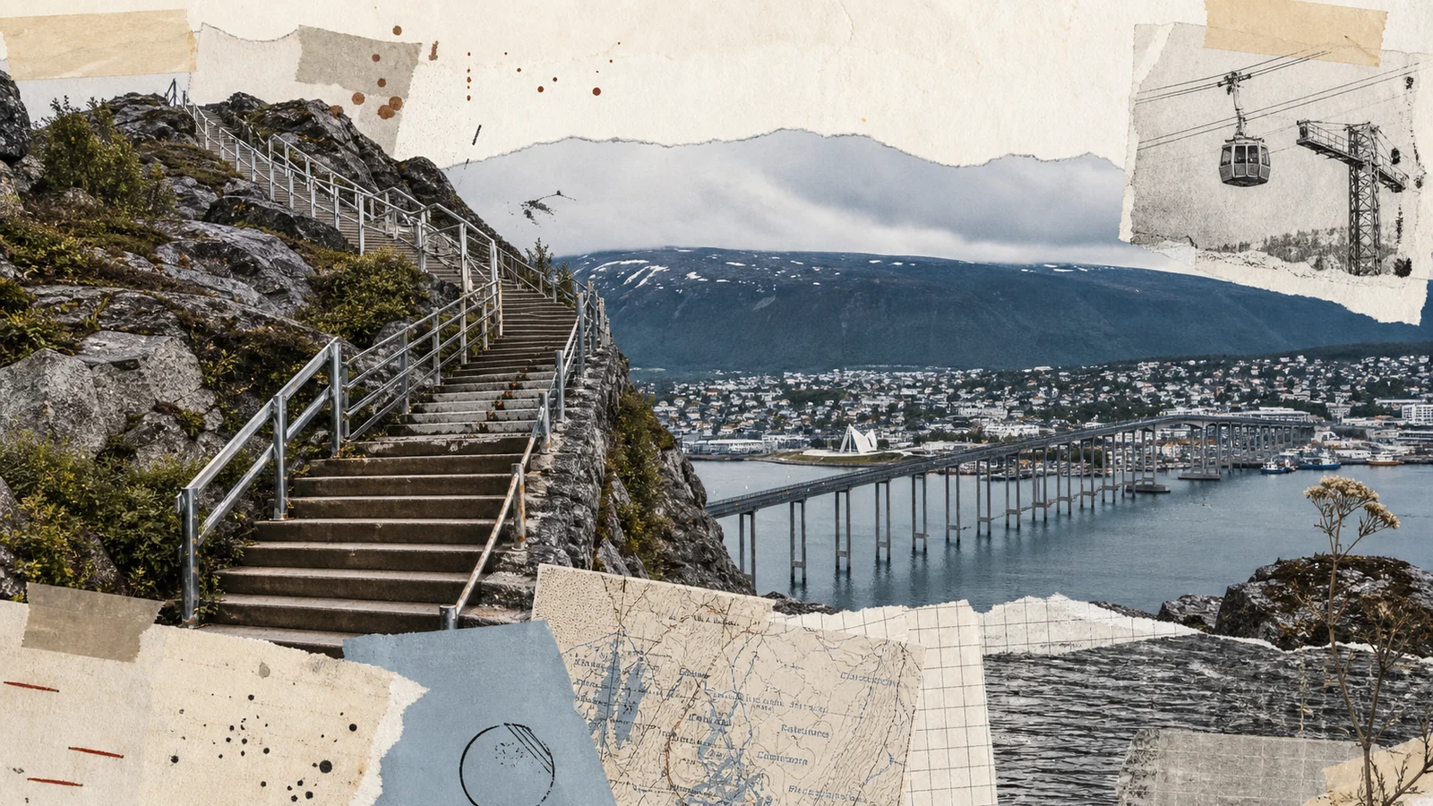Blick von den Sherpatreppen über Tromsø